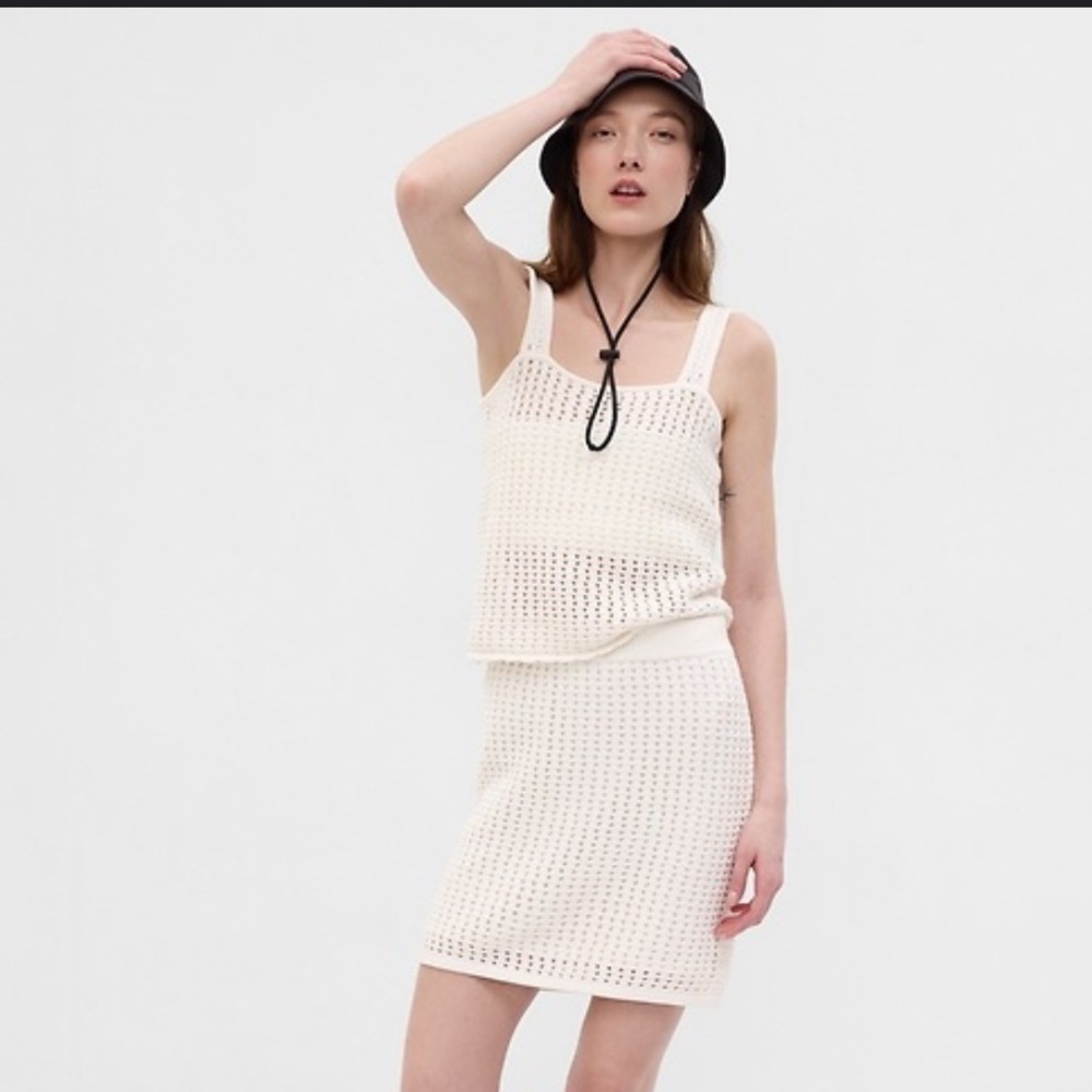 NWT GAP new off white crochet mini skirt size XXL